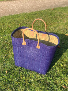 frosch und rabe Shopper royalblau kurze Lederhenkel L