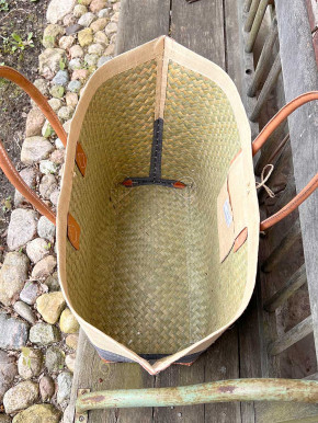 frosch und rabe Strandtasche XL mit Holzknopfverschluss beige-grau